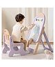 R for Rabbit Little Genius Candy Easel Board Set with Chair for Kids Multifunctional Foldable Height Adjustable Drawing Activity Magnetic Board for 3-7 Year Toddler (Purple)