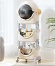 R for Rabbit Little Genius Astro Organizer for Kids Toys/Books And Baby Clothes Wardrobe | Detachable 3 Level for Storage | Dust Proof Flip Cover & Centre-Locking Wheel Mechanism (White Grey)