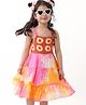 Babyhug Rayon Woven Singlet Sleeves Floral Crochet Detailing Tie & Dye Frock - Multicolour