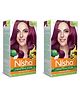 Nisha Creme Hair Color Wine Burgundy - 120g Pack of 2 | Long Lasting Permanent Hair Colour | 100% Grey Coverage