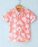 Jash Kids Half Sleeves Cotton Shirt Leaf Print - Peach