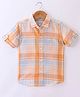 Jash Kids Half Sleeves Cotton Checked Shirt - Orange