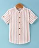 JASH KIDS Cotton Woven Half Sleeves Striped Shirt - Fawn Yellow