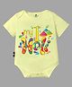 The Peppy Tend Holi Theme Half Sleeves My First Holi Text Printed Onesie - Yellow