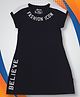 3PIN Half Sleeves Believe Text Printed Dress - Black