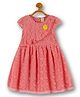 3PIN Cap Sleeves Floral Applique & Lace Embellished Fit And Flare Dress - Coral Pink