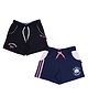 3PIN Pack Of 2 Los Angeles & I Am Really A Mermaid Text Printed Shorts - Black & Navy Blue
