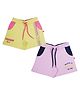3PIN Pack Of 2 Unicorn & Believe In Yourself Text Printed Shorts - Yellow & Lavender