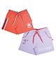 3PIN Pack Of 2 Floral & I Am Really A Mermaid Text Printed Shorts - Coral & Yellow