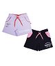 3PIN Pack Of 2 Floral & Hello Summer Text Printed Shorts - Lavender & Black