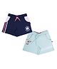 3PIN Pack Of 2 Floral & I Am Really A Mermaid Text Printed Shorts - Navy & Sky Blue