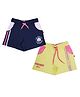 3PIN Pack Of 2 Unicorn Text Printed Shorts - Navy Blue & Yellow