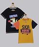 3PIN Pack Of 2 Half Sleeves Crocodile Printed Tees - Black & Yellow