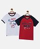3PIN Pack Of 2 Half Sleeves Shark Printed Tees - Red & White
