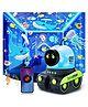Elecart Robot Car Projection Lamp Dreamy Starry Universe Animal Holiday Projector Night Light with BT Speaker and different types of 12 flims and 360 rotation for kids color may vary