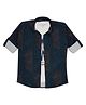 CAVIO Cotton Full Sleeves Abstract Printed Shirt With Tee - Turquoise Blue