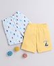 BUMZEE Pack Of 2 Ships Printed Shorts - Sky Blue & Yellow