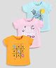 giniekids Pack Of 3 Half Sleeves Little Dreamer Text Printed Tees - Orange Pink & Blue