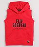 giniekids Sleeveless Flip Reverse Text Printed Hooded Tee - Red