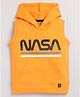giniekids Sleeveless Nasa Text Printed Hooded Tee - Orange