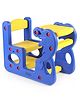 Babyhug Single Seater Dolphin Study Desk For Nursery with Under Seat Storage Easy Assembly - Blue & Yellow
