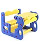 Babyhug Double Seater Dolphin Study Desk For Nursery with Under Seat Storage Easy Assembly - Blue & Yellow