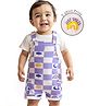 Babyoye  100% Cotton Checks Dungaree with Half Sleeves T-Shirt - Multicolour