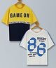Plum Tree Pack Of 2 Half Sleeves Game Theme Printed Tees - White & Navy Blue