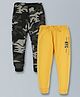 Plum Tree Pack Of 2 Camouflage Printed Cotton Joggers - Yellow