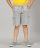 Kiddopanti Solid  Knee Length Cargo Shorts - Steel Grey