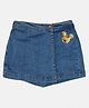 Kiddopanti Sequin Butterfly Embellished Skirt Style Shorts - Mid Wash Blue