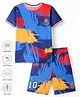 Pine Active Knit Half Sleeves T-Shirt & Shorts Football Set Abstract Print - Multicolour
