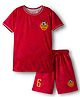 Pine Active Knit Half Sleeves T-Shirt & Shorts Football Set - Red