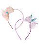 Jewelz Set of 2 Shimmer Bow Embellished Hair Bands - Pink & Purple