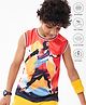 Pine Active Sleeveless Printed Basketball T-Shirt - Multicolour