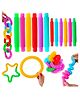 Kidology Pull & Pop Tubes Toy for Kids Imaginative Play & Stimulating Creative Colorful Pipes Learning Toddler Sensory Toys Play Connect -  Stretch -  Twist & Pop Tube (Carrot Stretch Toy - 6 Pcs)