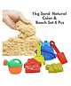 BitFeex Kinetic Natural Sand and Beach Set 6 Pcs Moulds Sand Clay Kit -Multicolor