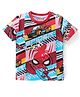 Babyhug Marvel 100% Cotton Knit Half Sleeves T-Shirt With Spider Man Print - Red