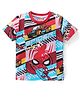 Babyhug Marvel 100% Cotton Knit Half Sleeves T-Shirt With Spider Man Print - Red