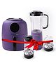 FUMATO 1300W Touch screen Air Fryer (4.5L) and 400W Mixer, Grinder & Juicer Set for Kitchen- Purple