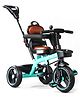 Plug & Play Tricycle With Parental Push Handle & Cushion Seat Guardrail - Ice Blue
