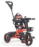 Plug & Play Tricycle With Parental Push Handle & Cushion Seat Guardrail - Red