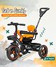 Plug & Play Tricycle With Parental Push Handle & Cushion Seat Guardrail - Orange
