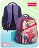 Babyhug Marvel Spiderman School Backpack with Pencil Pouch|2 Main Compartments, 2 Front Pockets, 2 side Bottle Pockets|Water Resistant|Long lasting and Durable Zippers | Comfortable back cushioning | For School, Travel and Outdoors|Blue- 15inches