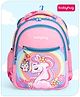 Babyhug Unicorn Print Spacious Backpack With Unicorn Key-Chain|2 Main Compartments, 2 Front Pockets, 2 side Bottle Pockets|Water Resistant|Long lasting and Durable Zippers | Comfortable back cushioning | For School, Travel and Outdoors- 15inches ( St