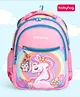 Babyhug 15 Inches Unicorn Print Backpack with Keychain|2 Main Compartments,2 Front &2 Side Bottle Pockets|Water Resistant|Durable Zippers|Cushioned Back|School&Travel Use