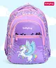 Babyhug 15 Inches Unicorn Print Spacious Backpack |2 Main Compartments, 2 Front Pockets, 2 side Bottle Pockets|Water Resistant|Comfortable back cushioning | For School, Travel and Outdoors