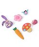 Oh! Pair Bunny  Jibbitz Pack of 6 - Multicolor