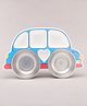 0m Car Shaped Plate with Lid - Blue