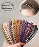 Ziory Set Of 12 Zig Zag Designed Hair Bands - Multi Colour